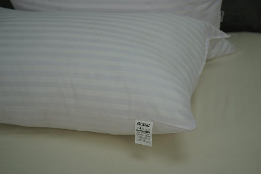 BHS Stripe Hotel Quality pillow, Extra Filled Hollow fiber Pillows Pack of 2/1 | Luxury UK Standard Size