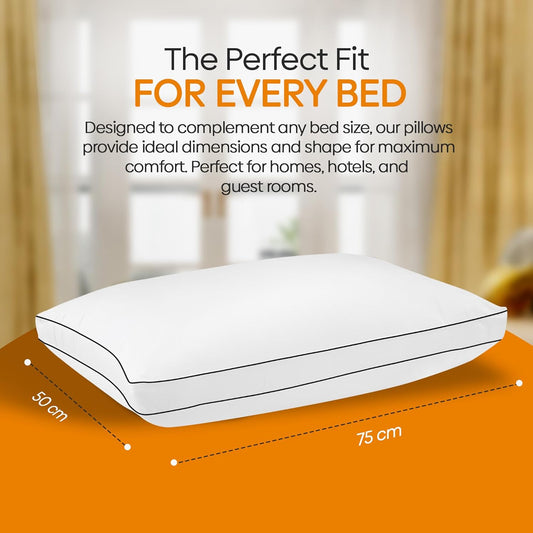 Pemium Egyptian Cotton Box Pillow - 5-Star Hotel Quality - Bounce Back Support for Side/Back Sleepers